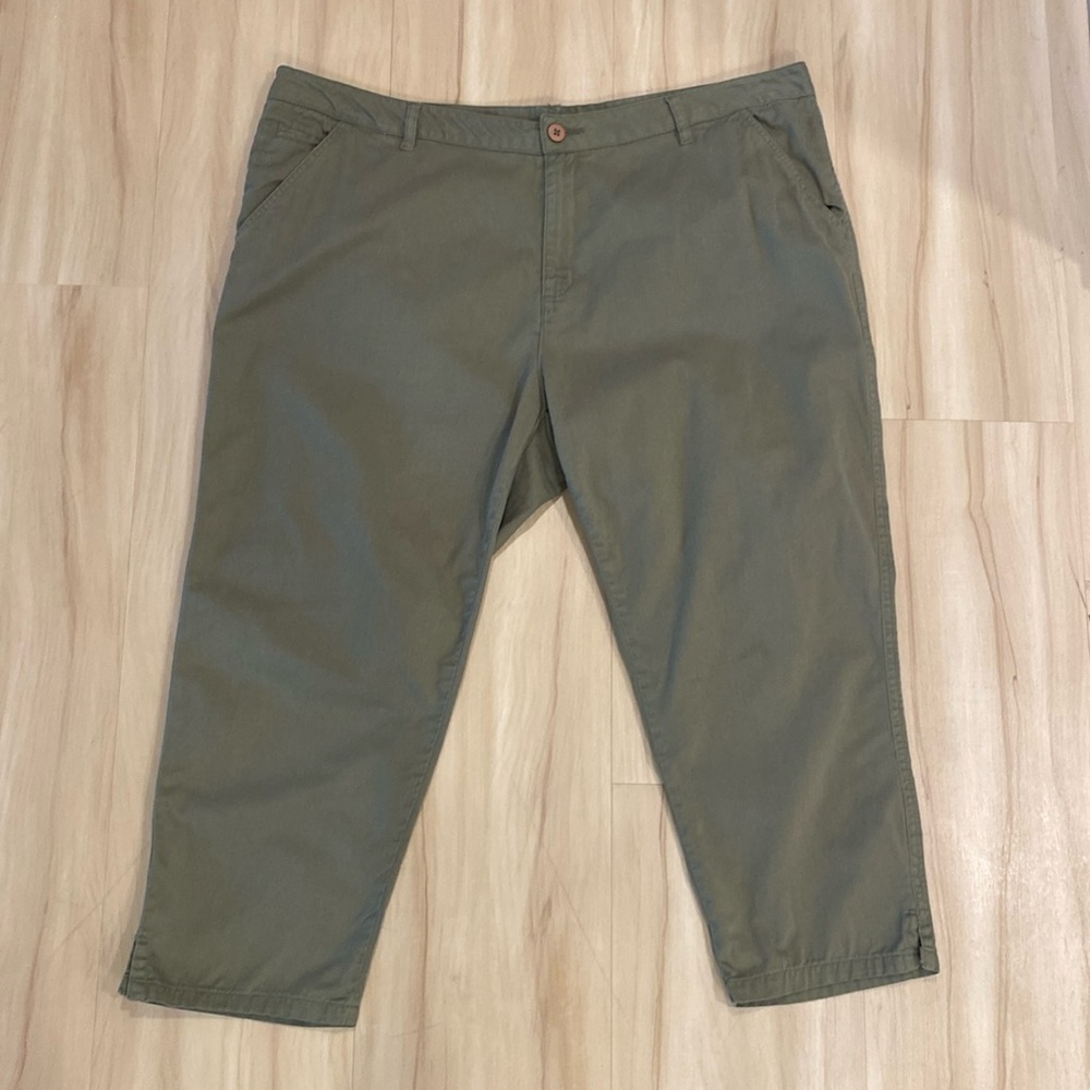 Woman Within Green Cropped‎ Pants Size 22W